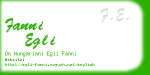 fanni egli business card